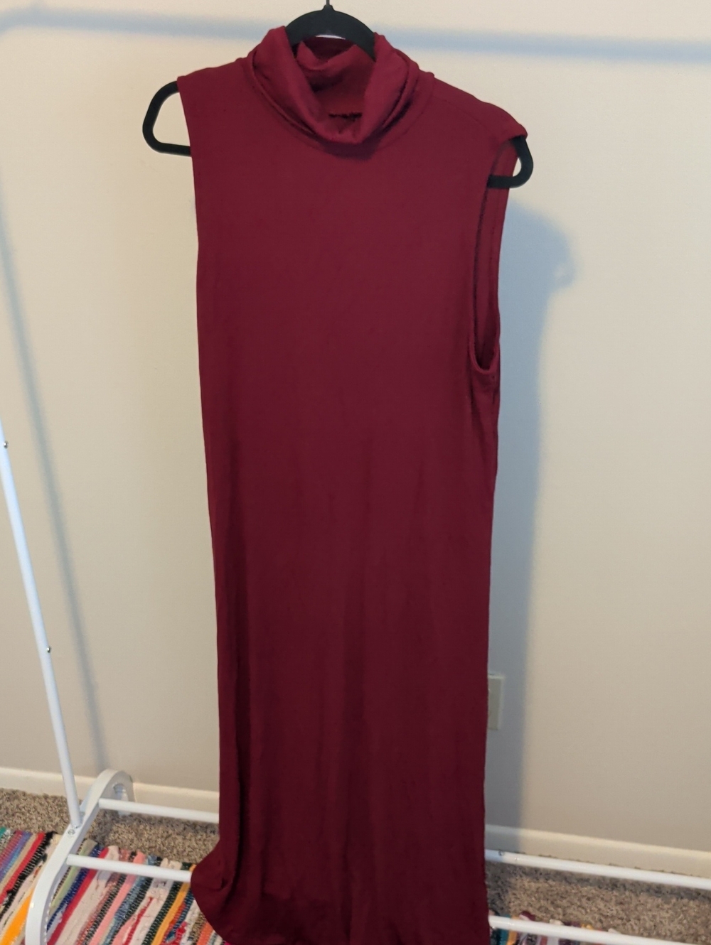 Universal Thread Sleeveless Turtleneck Maxi Dress in Burgundy